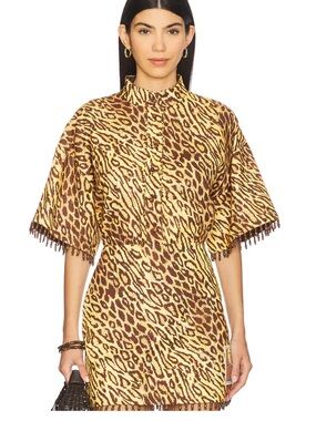 Zimmermann Coco Beaded Fringe Set in Leopard